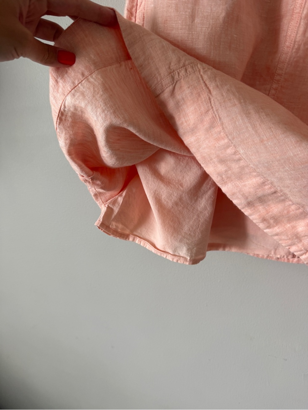 J.Crew Button Back Linen Shift Dress Size Small Pale Guava - Picture 11 of 13